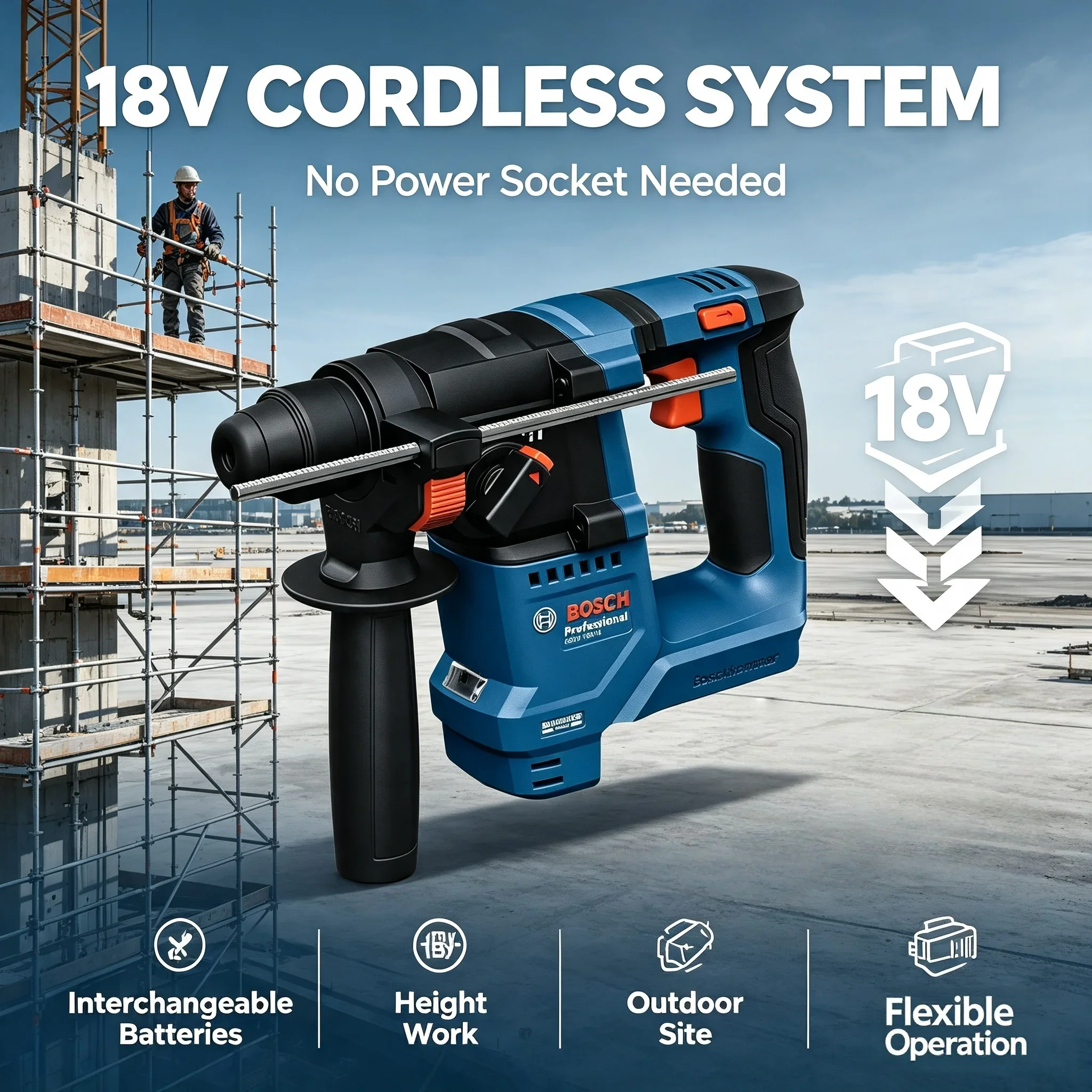 Power Tools Professional - Bosch GBH 18V-18 18V Brushless Cordless